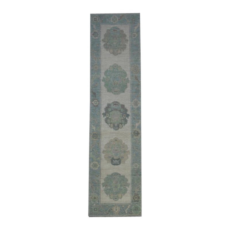 Türkischer Oushak-Teppich Orientalisch Handgefertigt 2'7" x 9'10" #11736