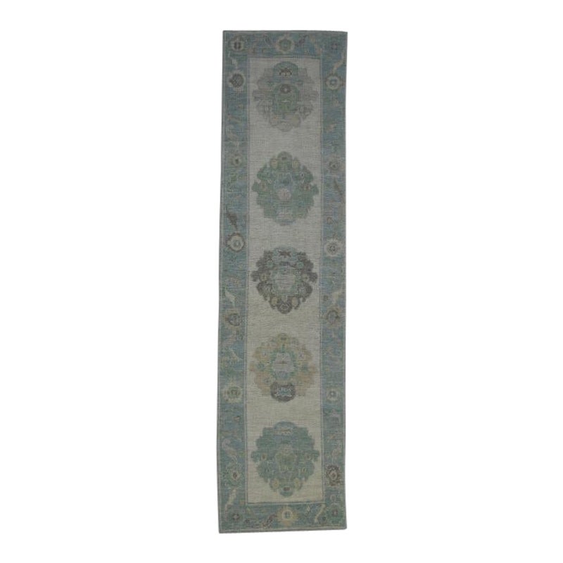 Turkish Oushak Rug Oriental Handmade 2'7" x 9'11" #11547