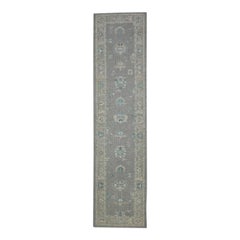 Alfombra Turca Oushak Oriental Hecha a Mano 3'1" x 12'3" #11938