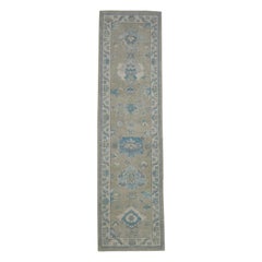 Tappeto Oushak turco orientale fatto a mano 2'8" x 9'11" #11898
