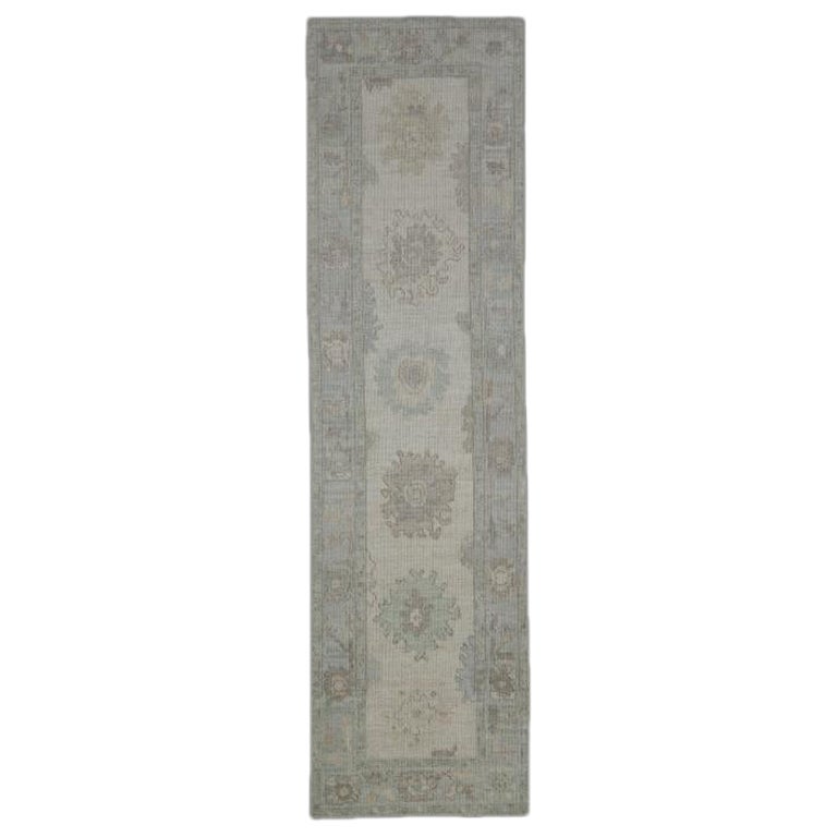 Turkish Oushak Rug Oriental Handmade 2'10" x 10'5" #11718