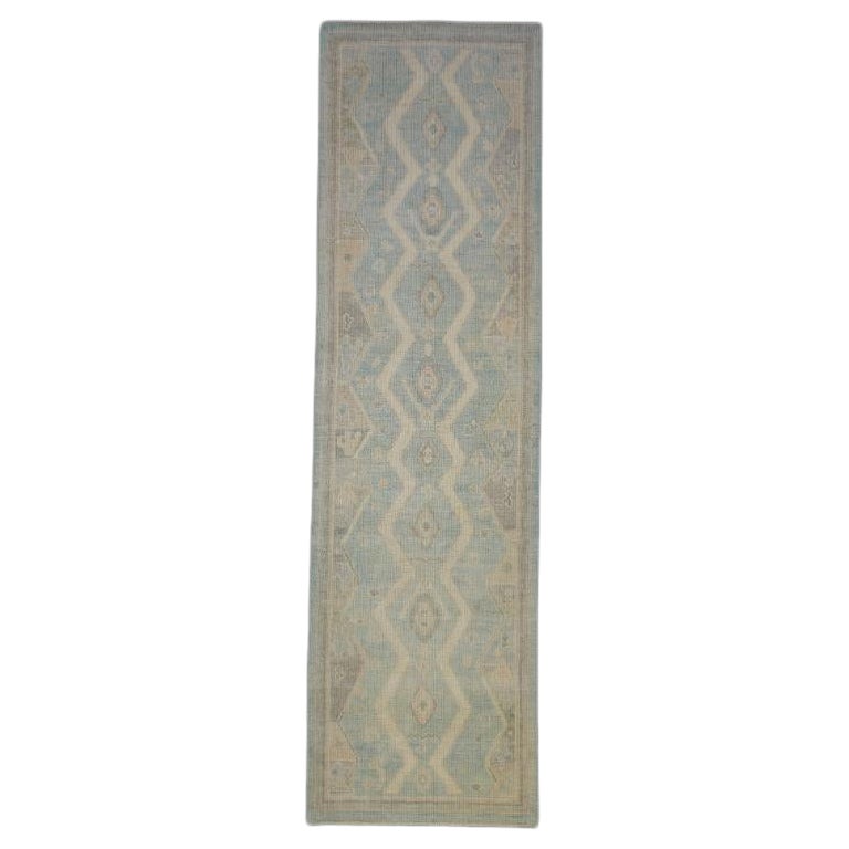 Turkish Oushak Rug Oriental Handmade 2'9" x 9'7" #12104 For Sale