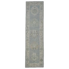 Tapis turc Oushak oriental fait à la main 2'1" x 10'3" n° 11666