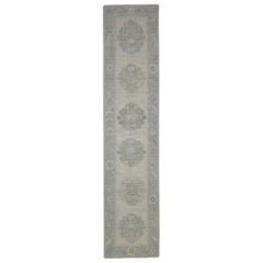 Tappeto Oushak turco orientale fatto a mano 2'7" x 11'7" #11658