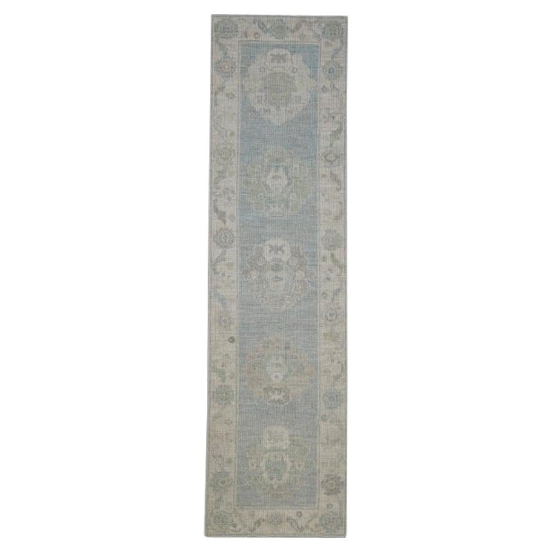 Turkish Oushak Rug Oriental Handmade 2'9" x 10'1" #11657