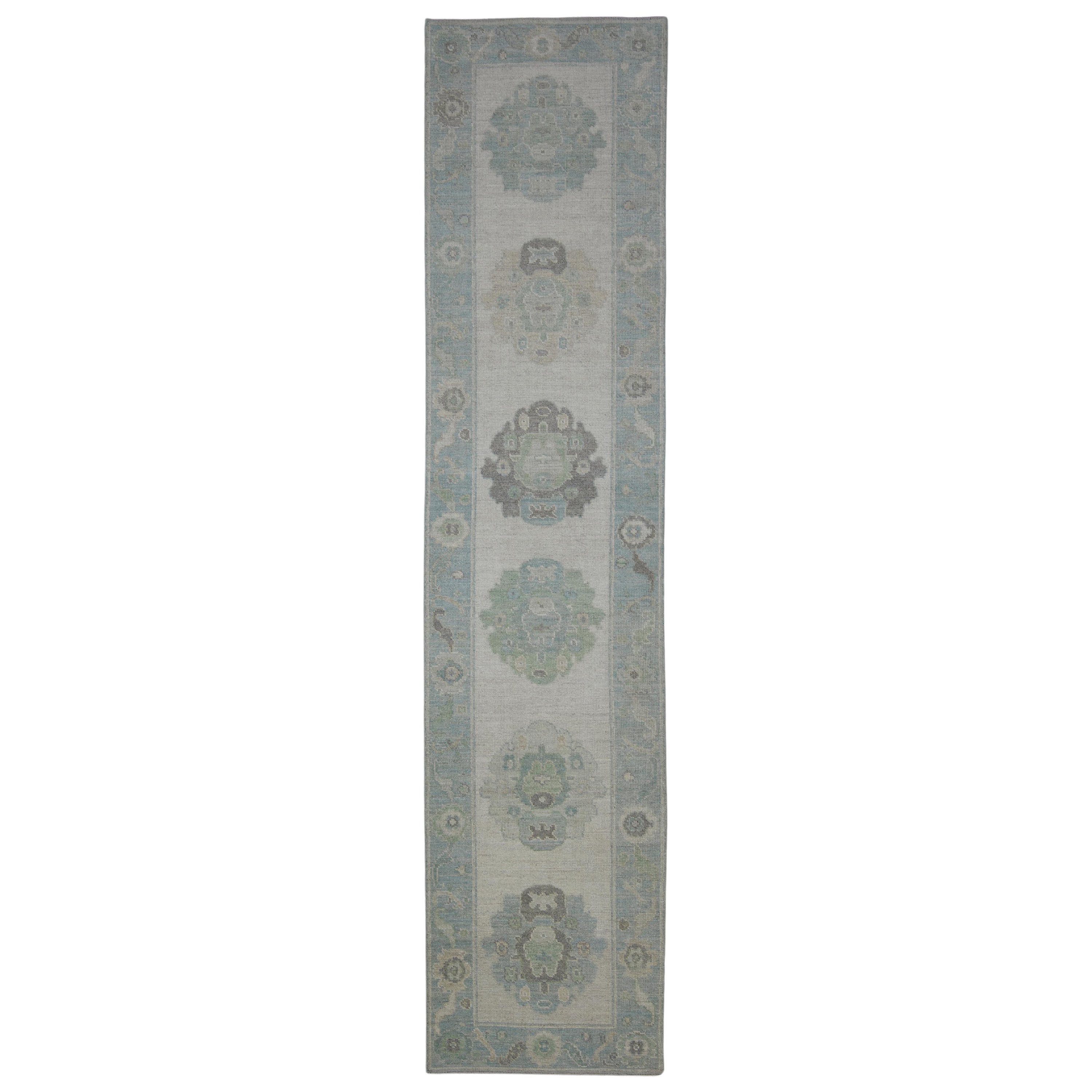 Turkish Oushak Rug Oriental Handmade 2'9" x 12' #11543