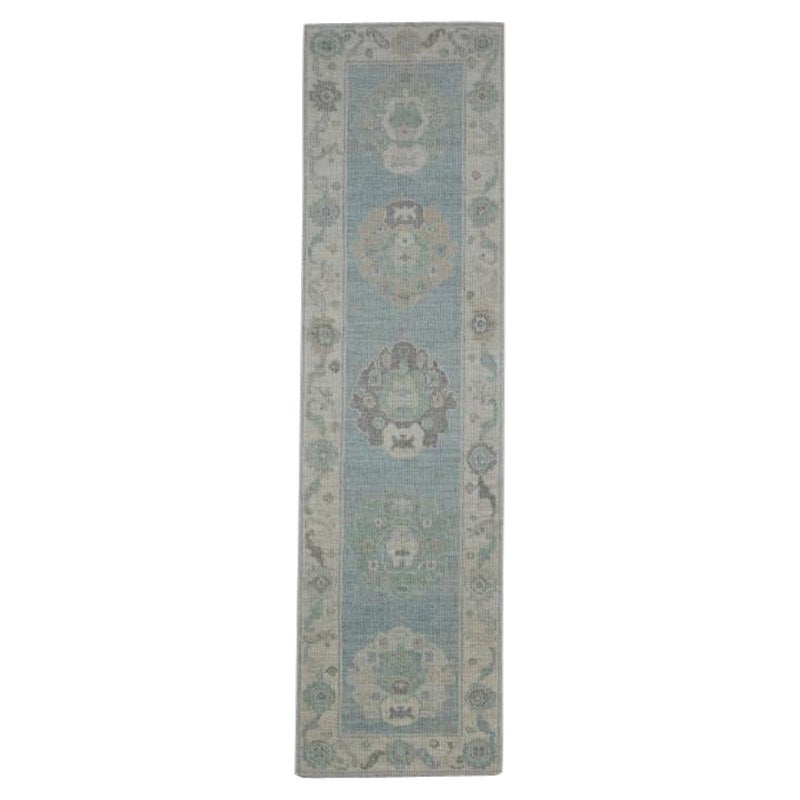 Turkish Oushak Rug Oriental Handmade 2'9" x 10'2" #11617