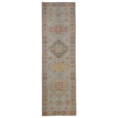 Turkish Oushak Rug Oriental Handmade 3'2" x 10'5" #2239