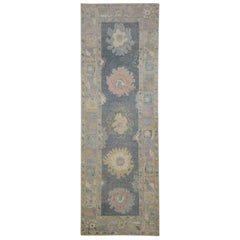 Tappeto Oushak turco orientale fatto a mano 3'10" x 11'5" #12084