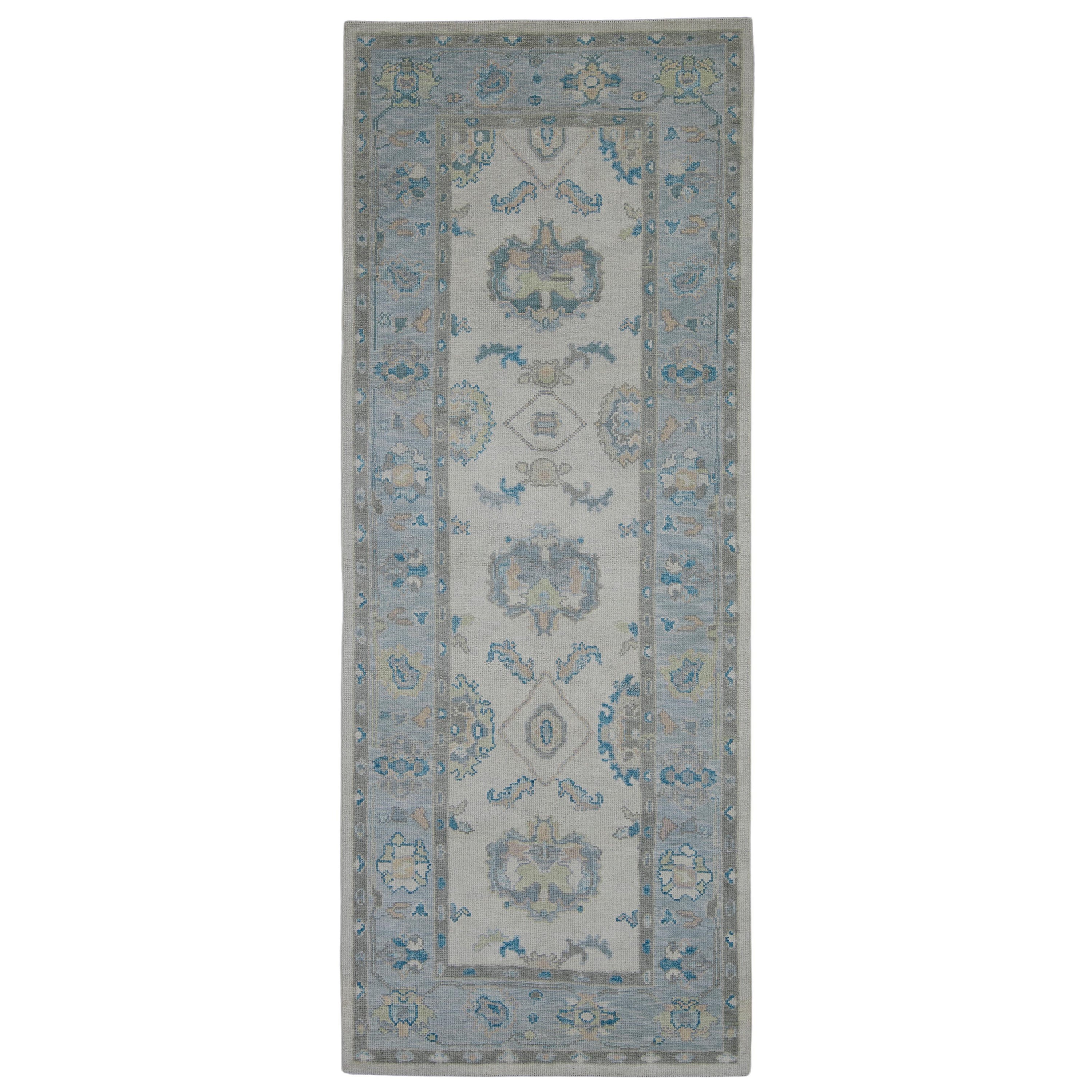 Türkischer Oushak-Teppich Orientalisch Handgefertigt 3'10" x 9'11" #11951