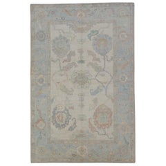 Alfombra Turca Oushak Oriental Hecha a Mano 4'1" x 6'3" #12224