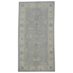 Tappeto Oushak turco orientale fatto a mano 5'1" x 9'10" #11901