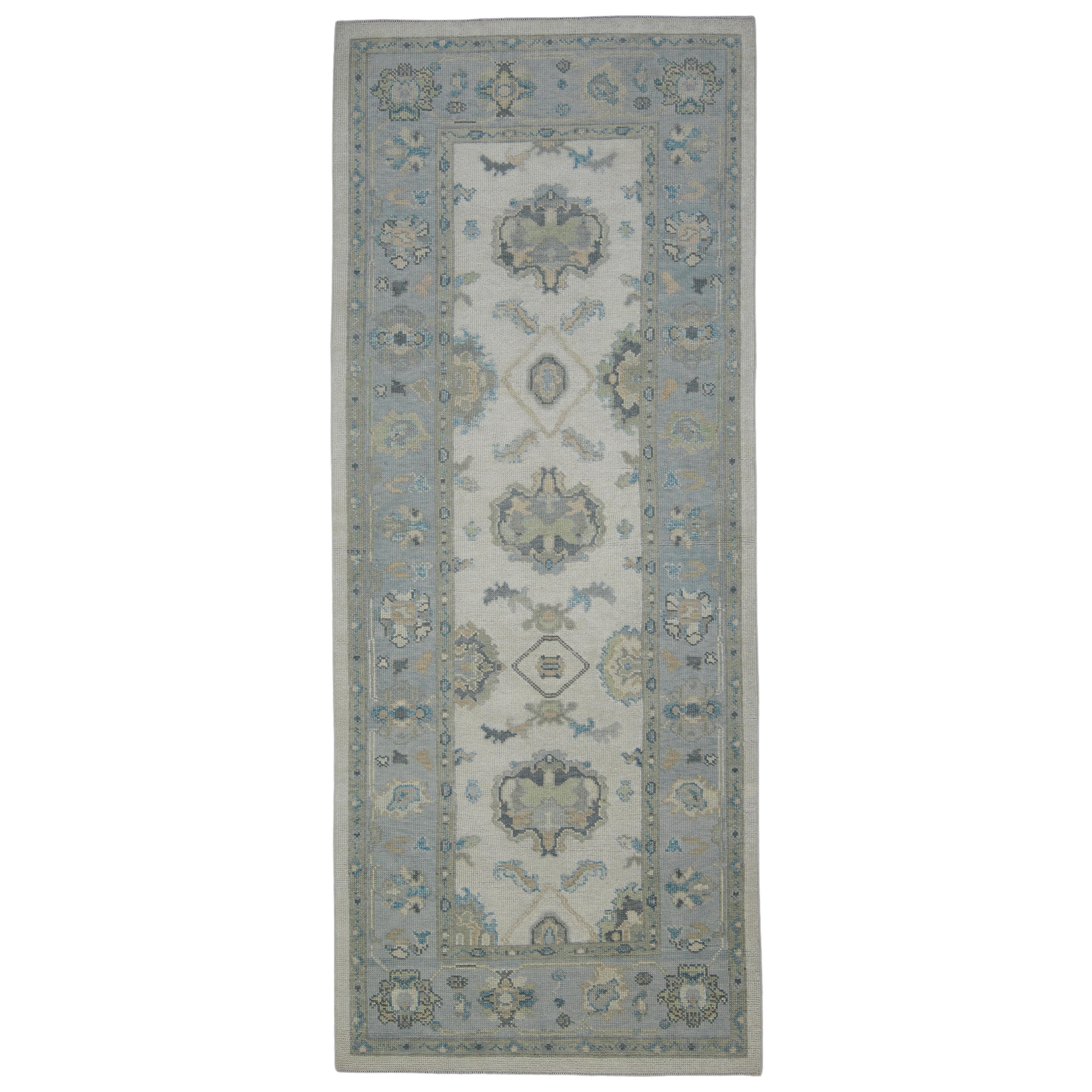 Türkischer Oushak-Teppich Orientalisch Handgefertigt 4' x 9'11" #11895