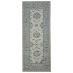 Tappeto Oushak turco orientale fatto a mano 4' x 9'11" #11895