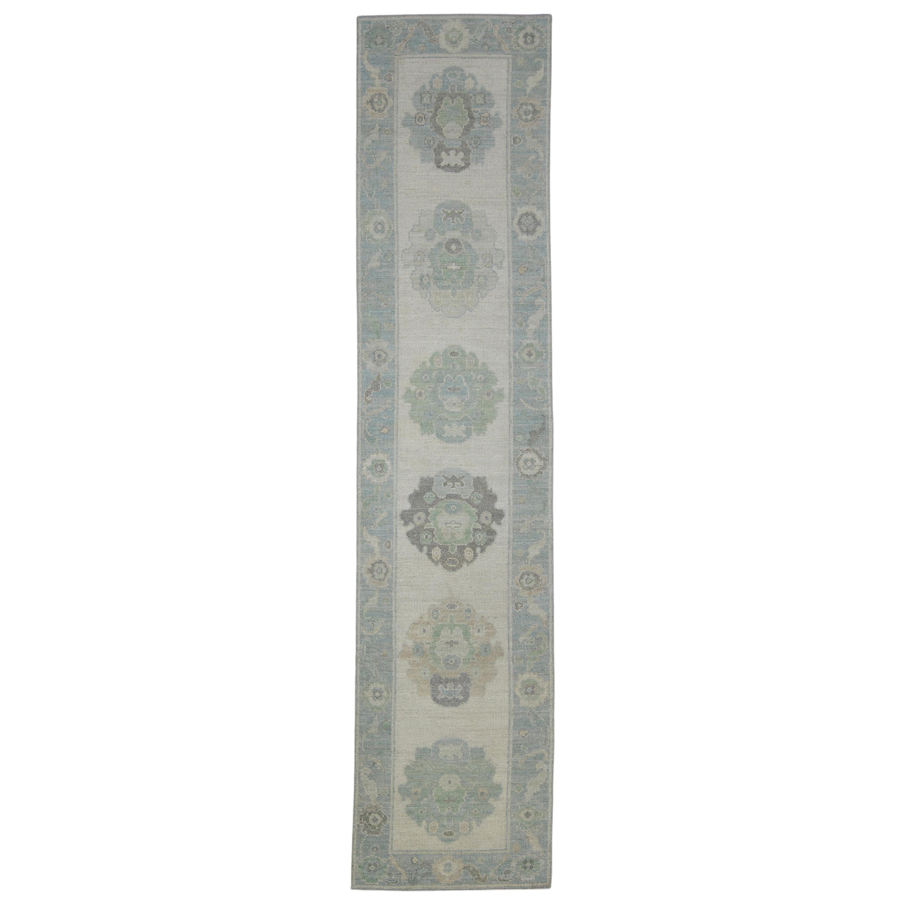 Turkish Oushak Rug Oriental Handmade 2'9" x 12'1" #11625