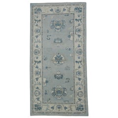 Alfombra Turca Oushak Oriental Hecha a Mano 3'11" x 7'8" #7974