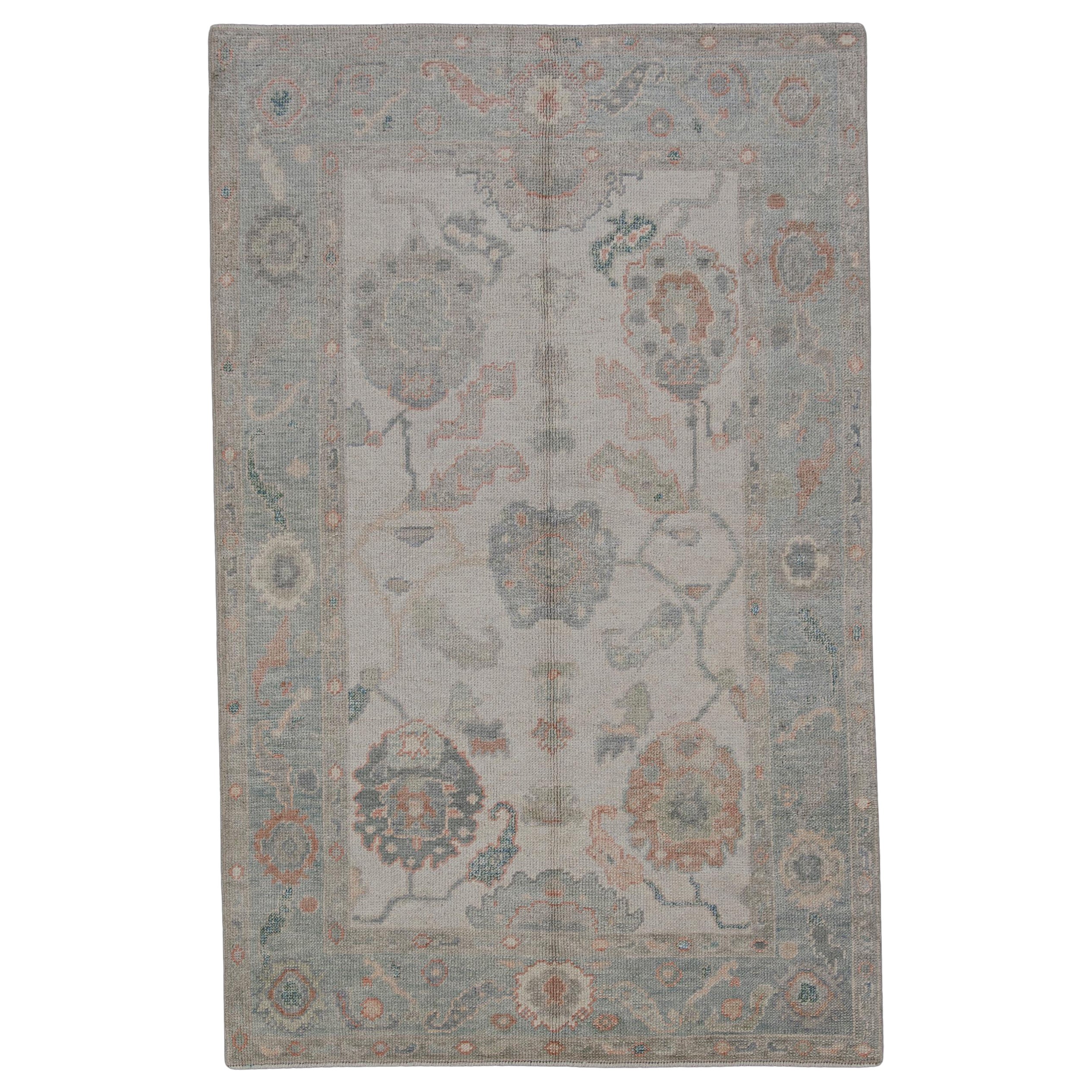 Türkischer Oushak-Teppich Orientalisch Handgefertigt 3'10" x 6' #12207