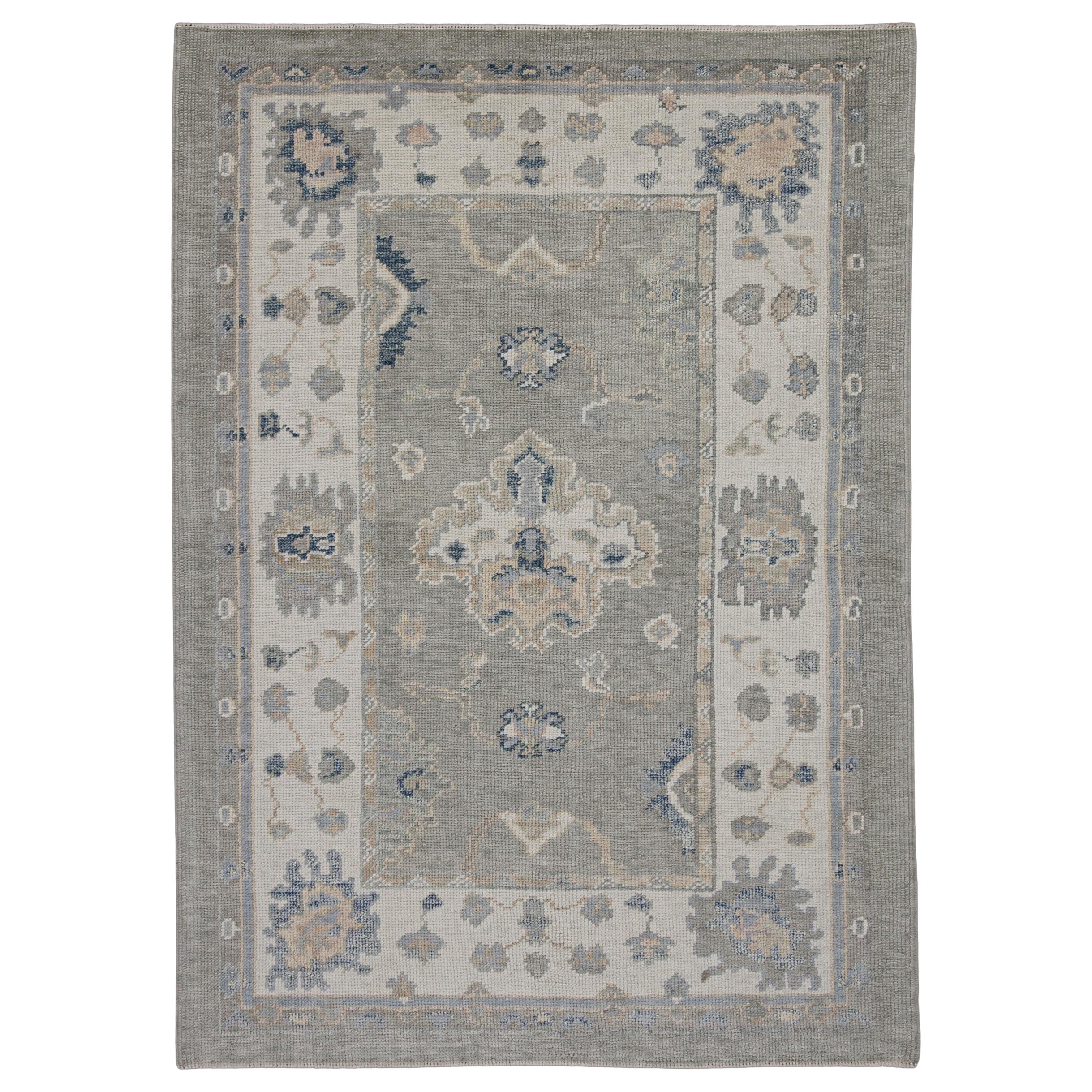 Turkish Oushak Rug Oriental Handmade 4'2" x 5'10" #12164