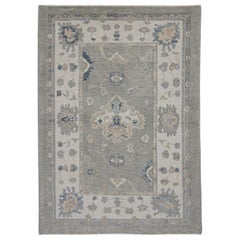 Turkish Oushak Rug Oriental Handmade 4'2" x 5'10" #12164