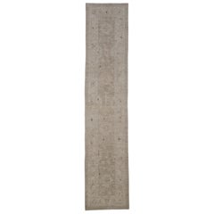Tapis turc Oushak oriental fait à la main 2'8" x 12'6" n° 2276