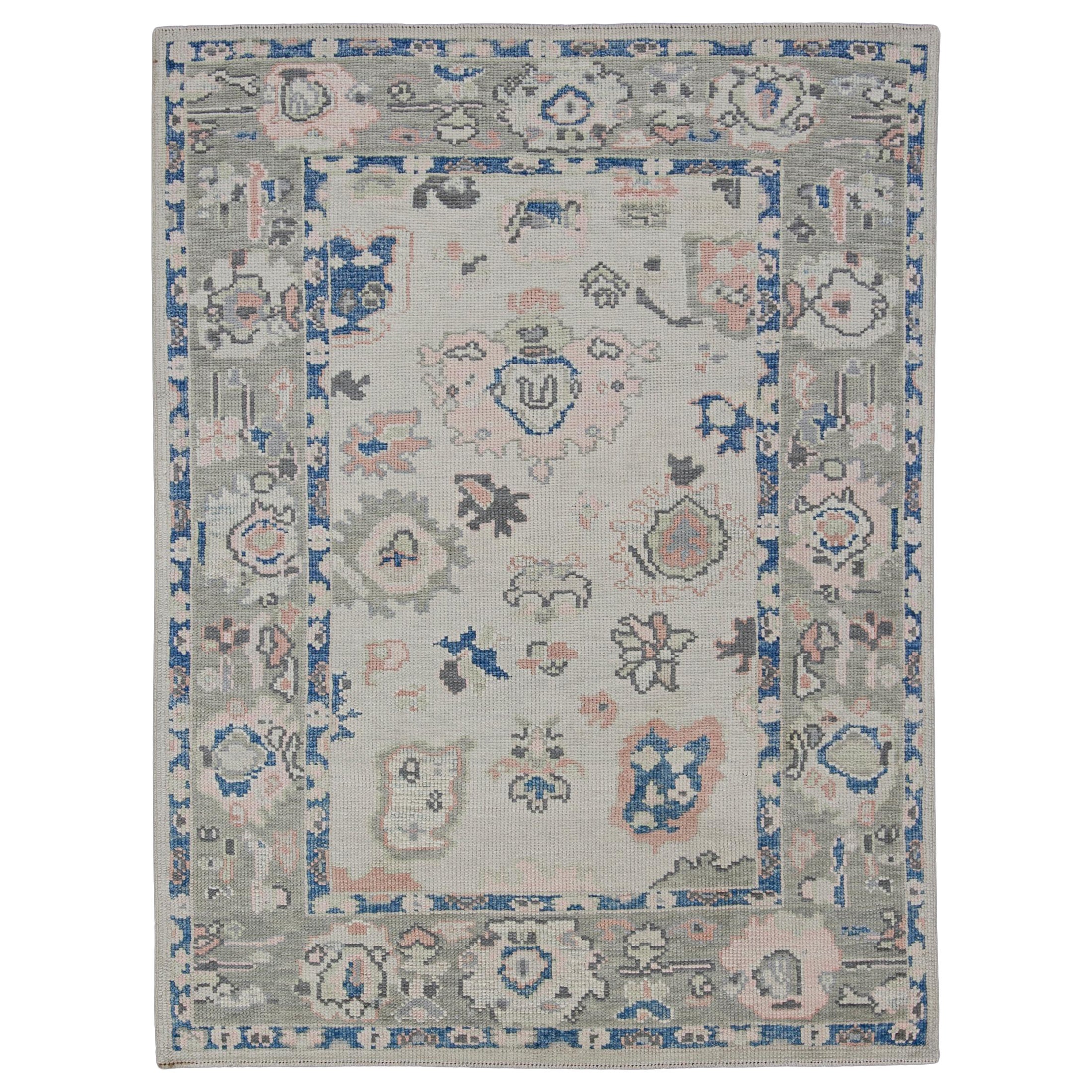 Turkish Oushak Rug Oriental Handmade 4' x 5'3" #12144