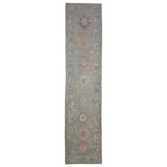 Turkish Oushak Rug Oriental Handmade 3'1" x 13'7" #2009