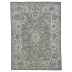 Turkish Oushak Rug Oriental Handmade 4' x 5'5" #12137
