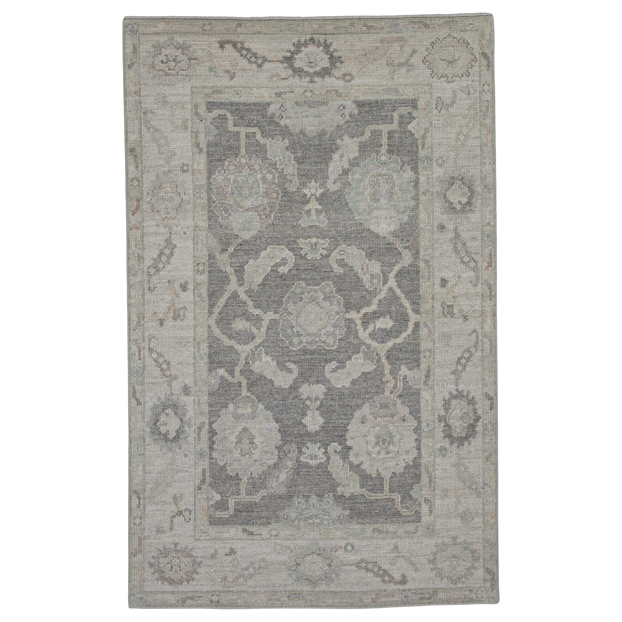 Alfombra Turca Oushak Oriental Hecha a Mano 3'11" x 6'3" #11766