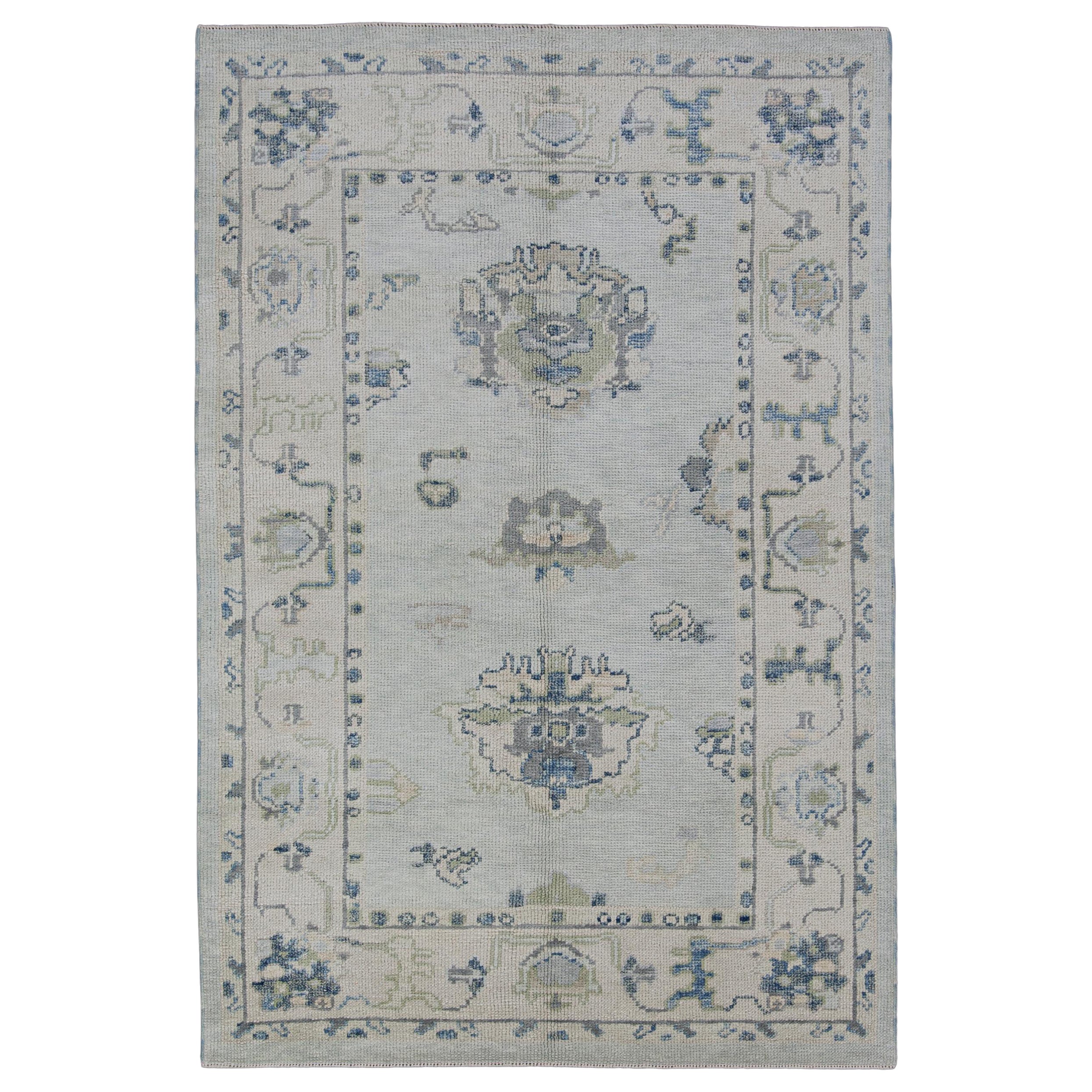 Türkischer Oushak-Teppich Orientalisch Handgefertigt 4' x 5'11" #12136