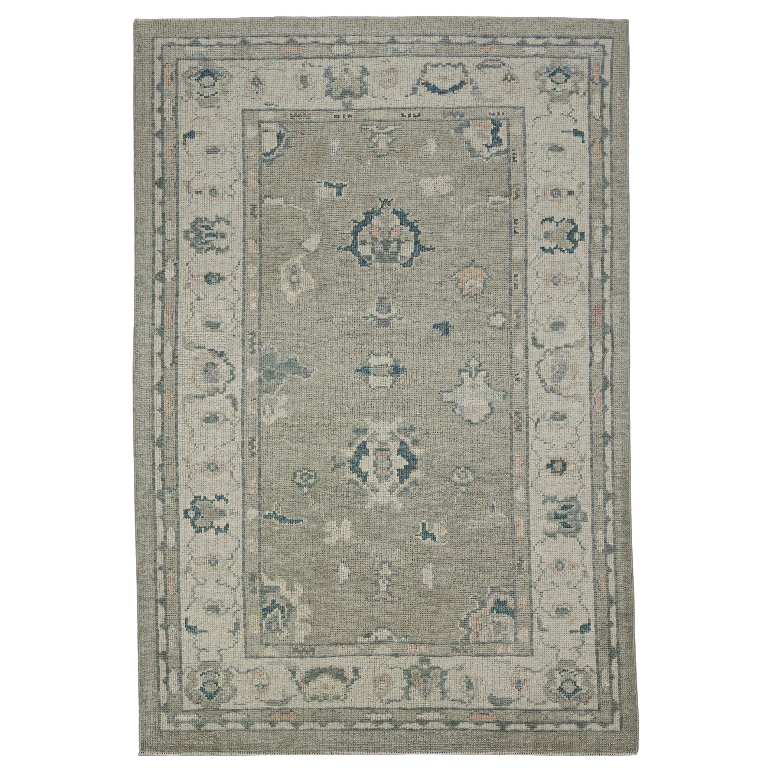 Turkish Oushak Rug Oriental Handmade 4'1" x 6'1" #12121