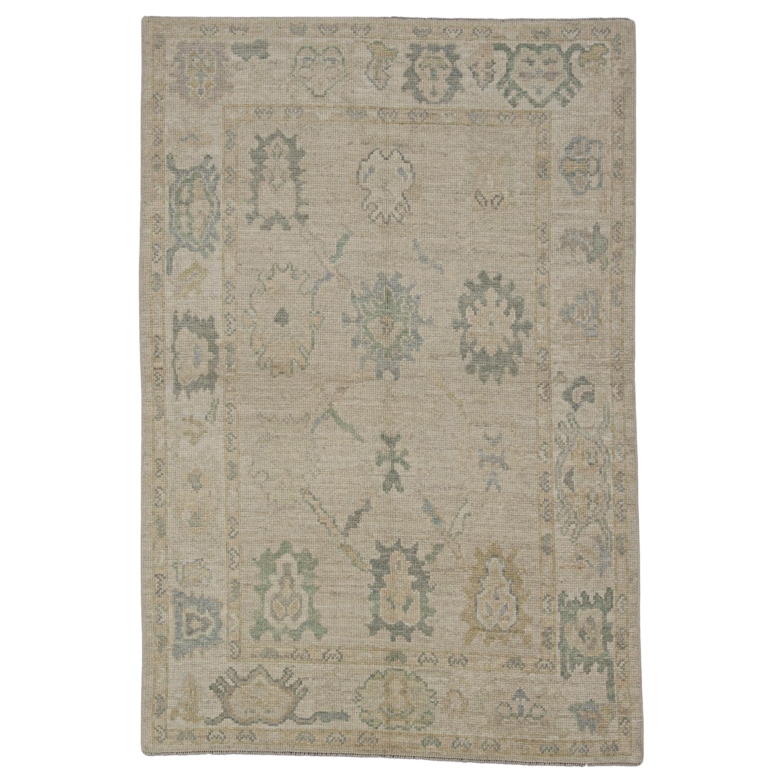 Turkish Oushak Rug Oriental Handmade 4'1" x 6'1" #11628