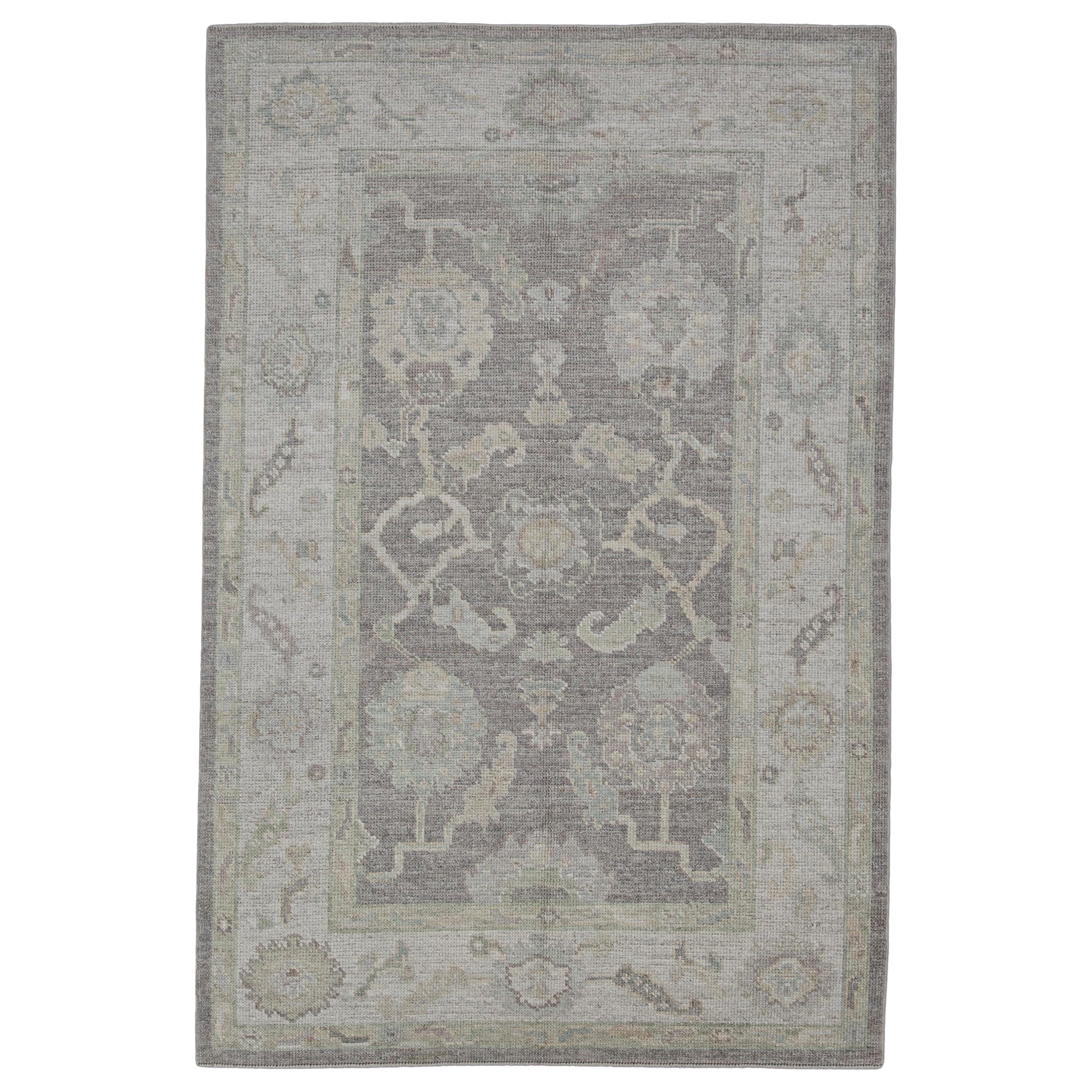 Turkish Oushak Rug Oriental Handmade 4'2" x 6'4" #11567