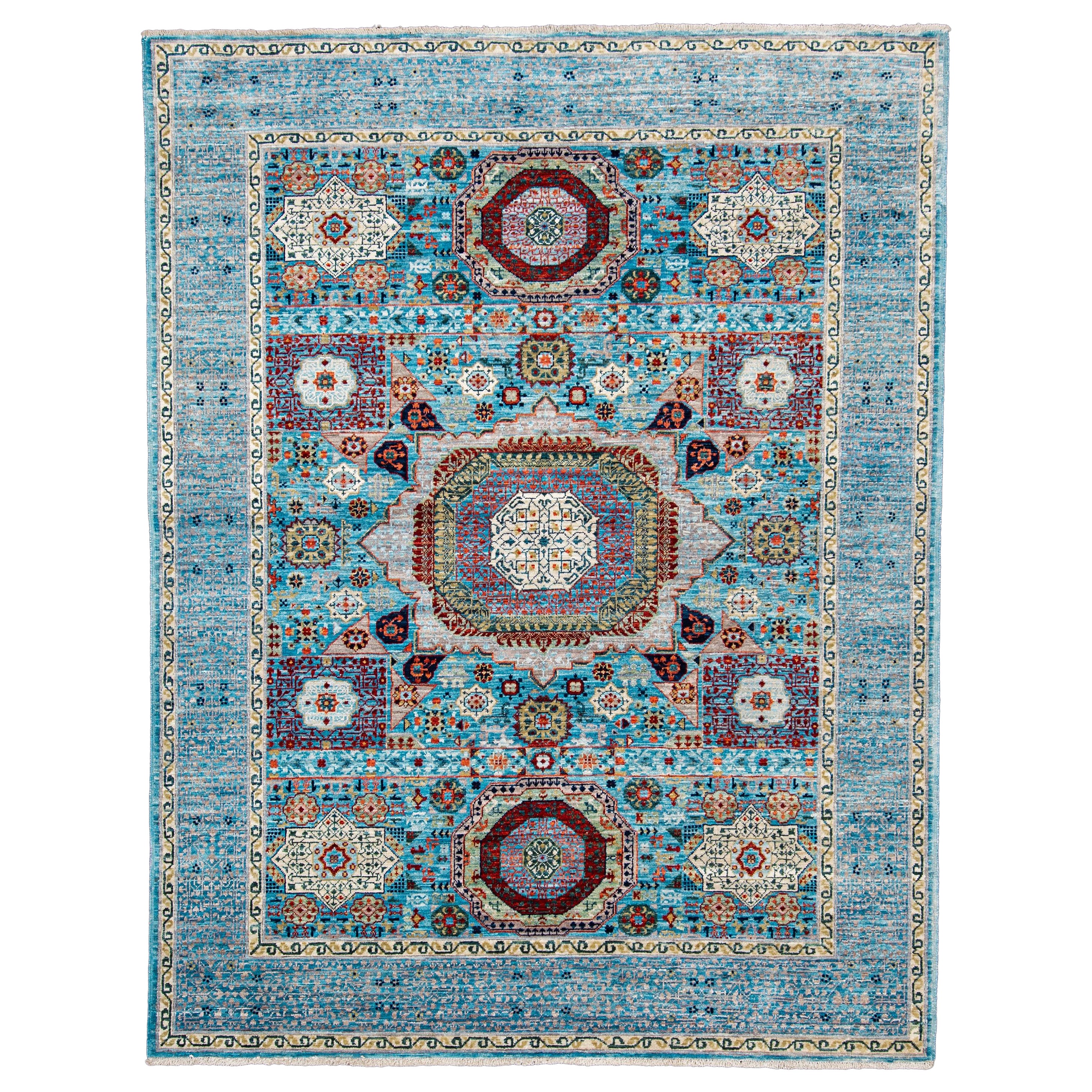 Mamluk Rug Oriental Handmade 5' x 6'5" #SA-606