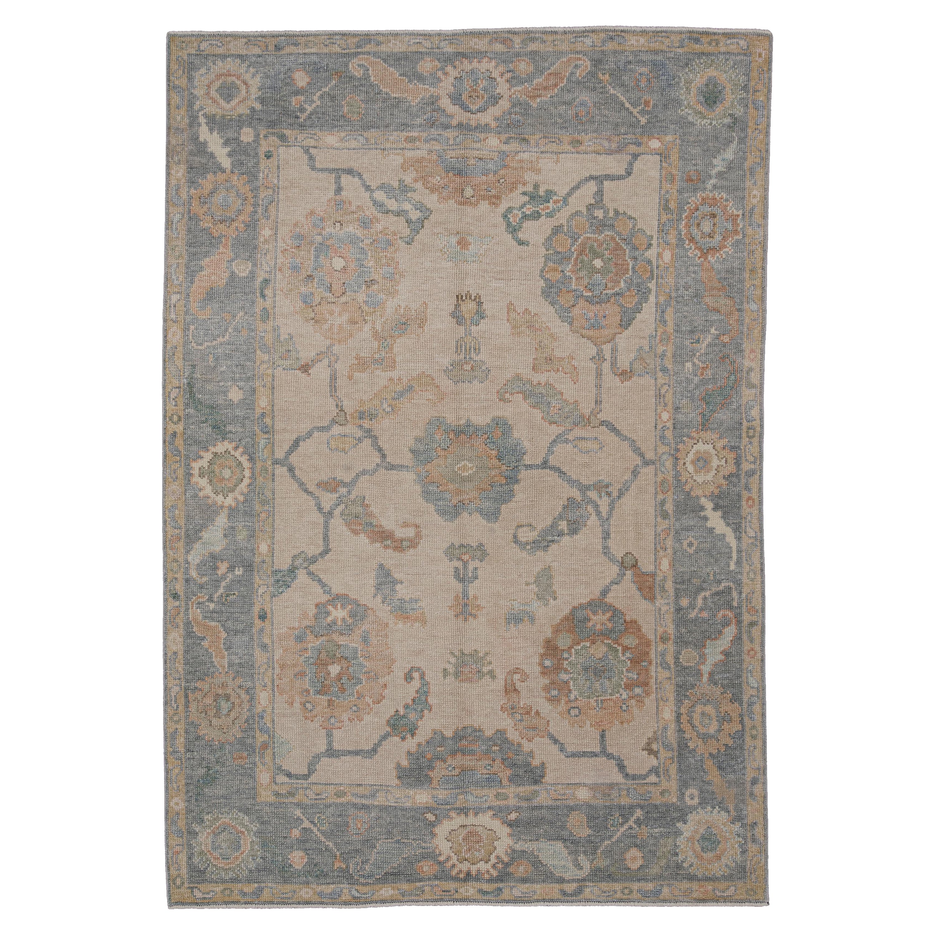 Turkish Oushak Rug Oriental Handmade 5' x 7'2" #12129