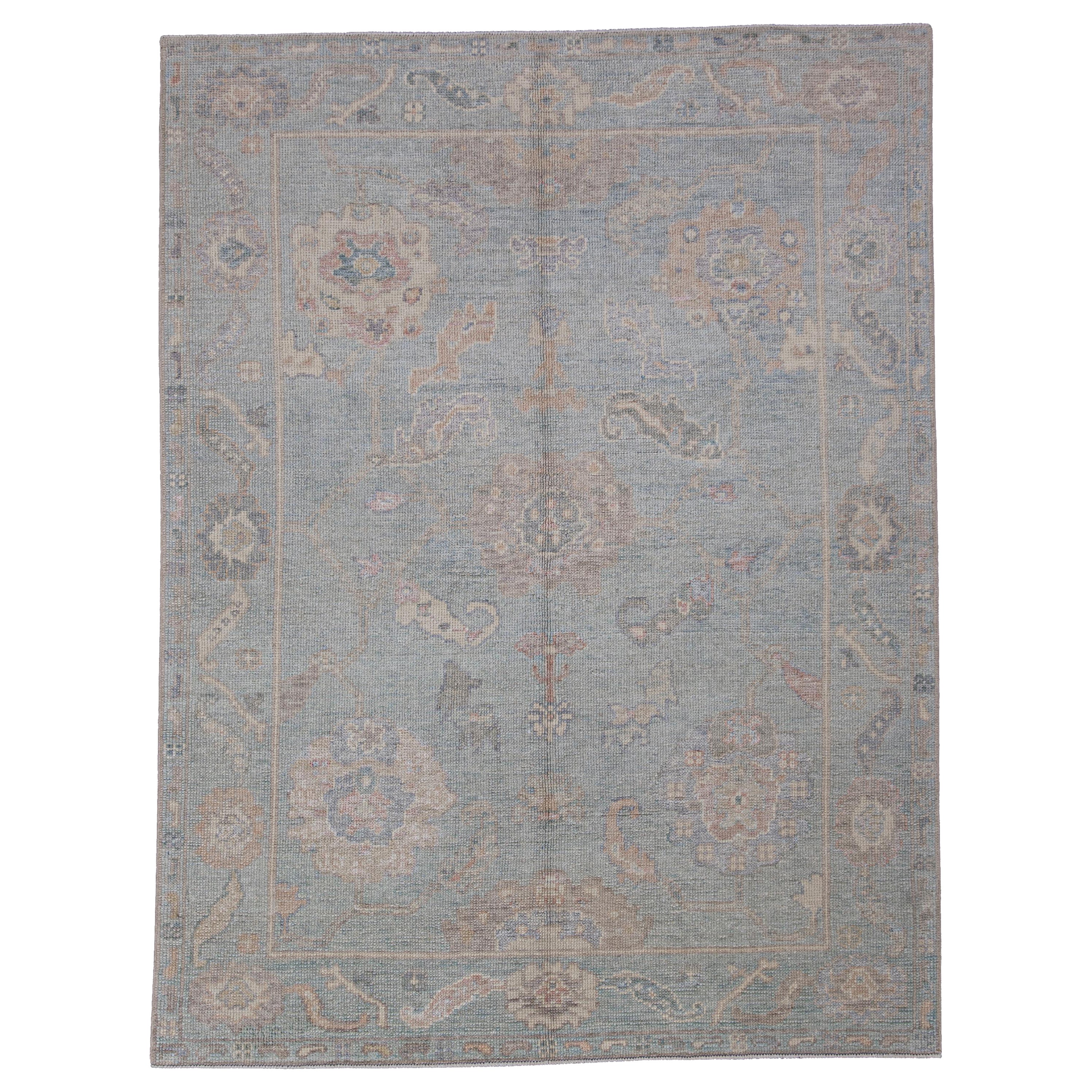 Turkish Oushak Rug Oriental Handmade 5'1" x 6'8" #12093