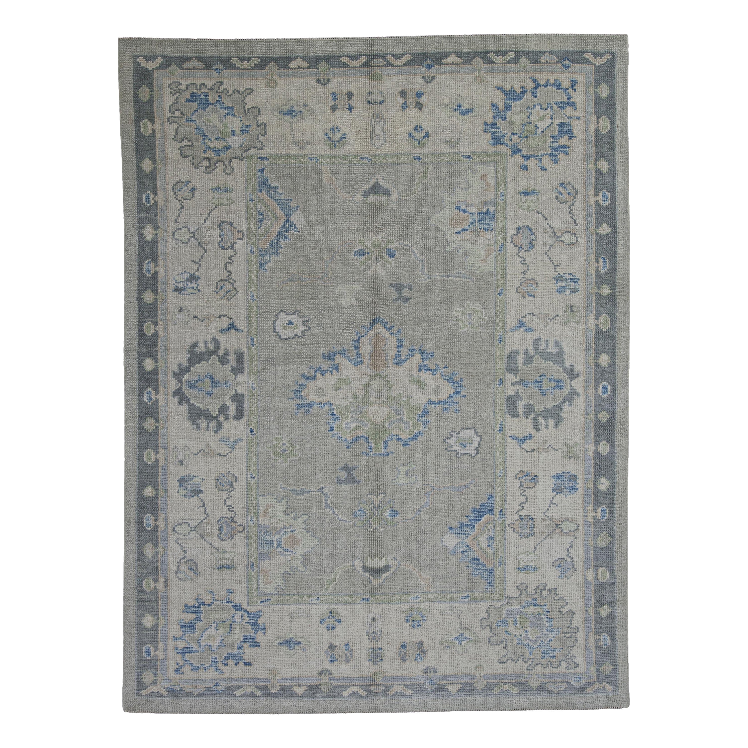 Turkish Oushak Rug Oriental Handmade 5'3" x 6'11" #12163
