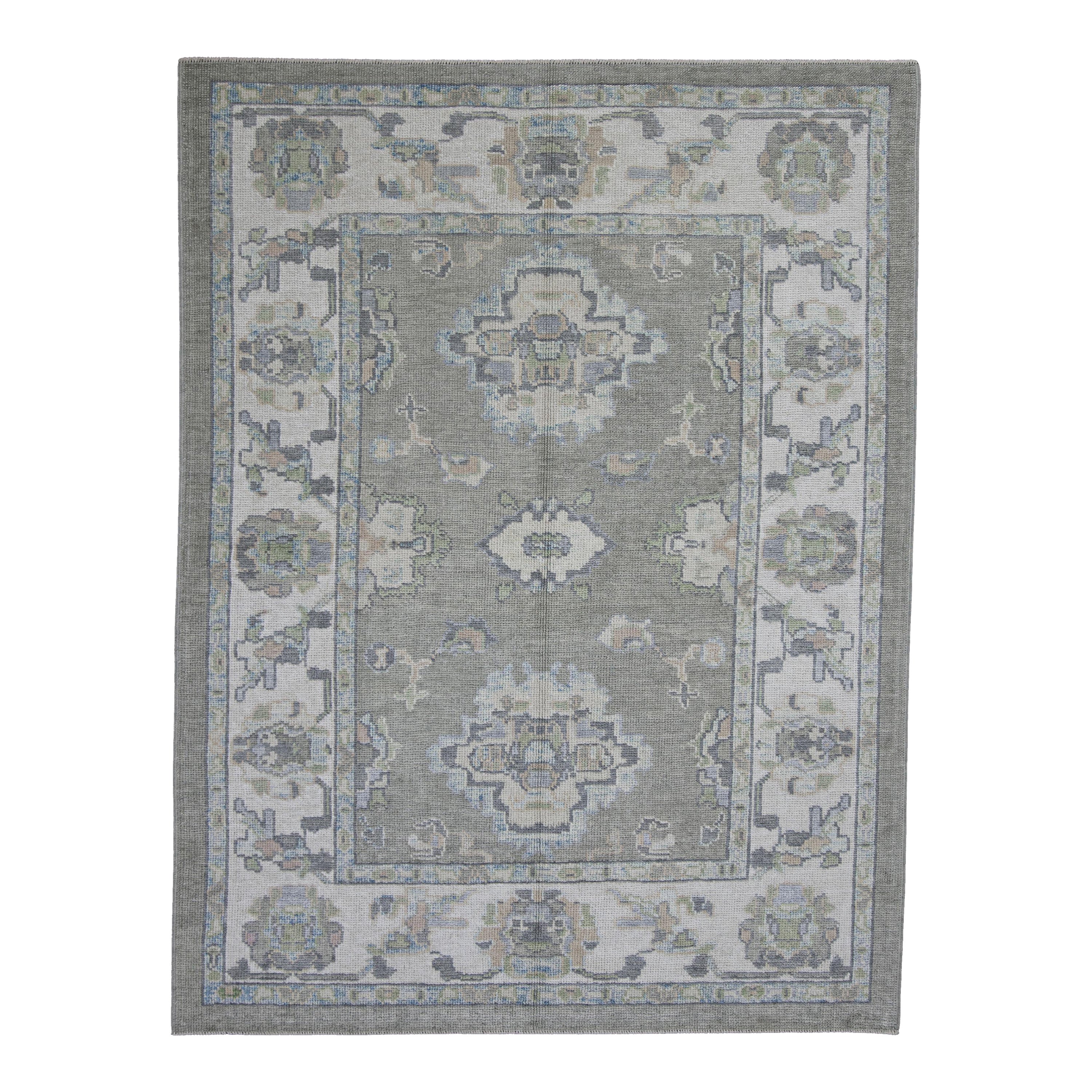 Turkish Oushak Rug Oriental Handmade 5'3" x 6'11" #11897