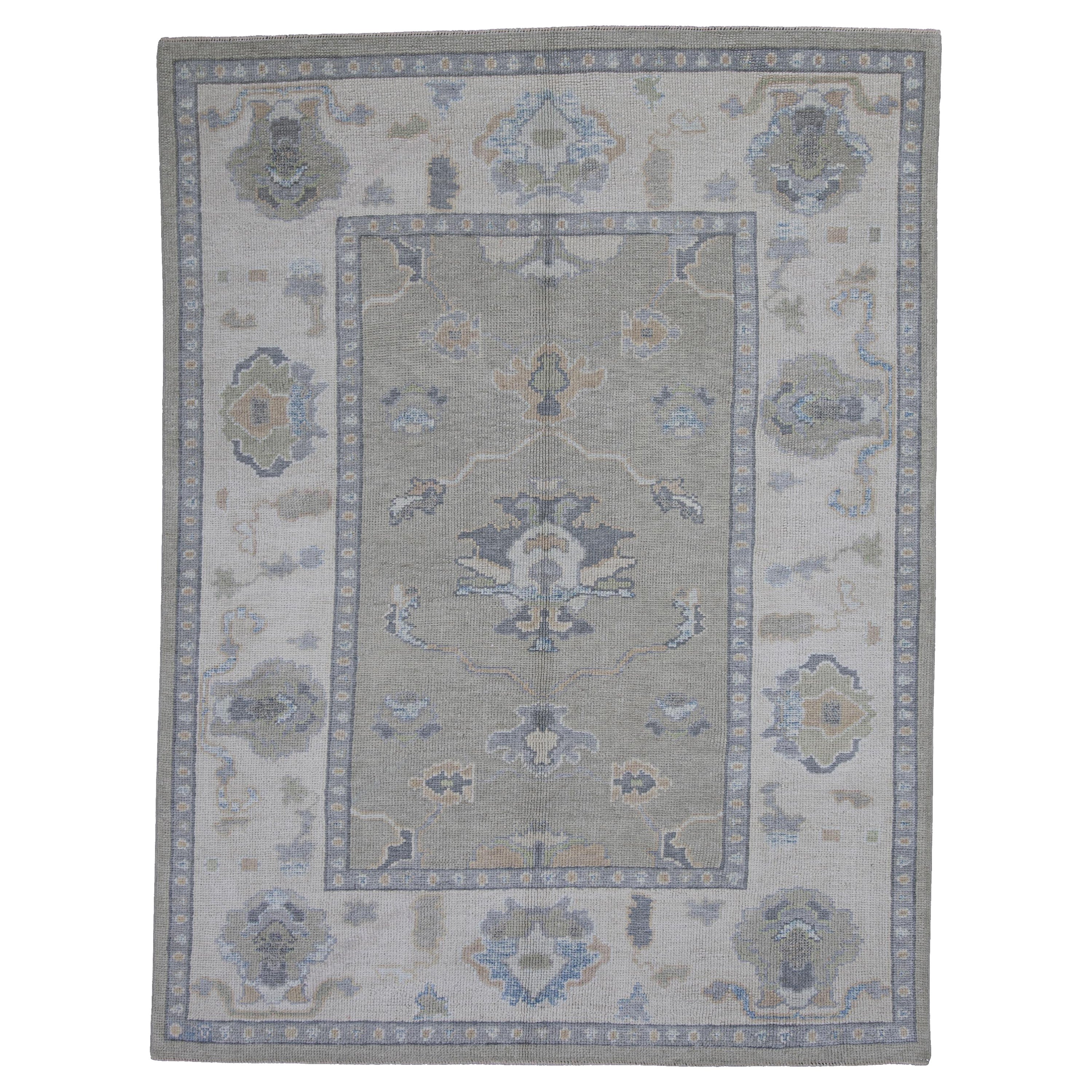 Turkish Oushak Rug Oriental Handmade 5' x 6'8" #11888