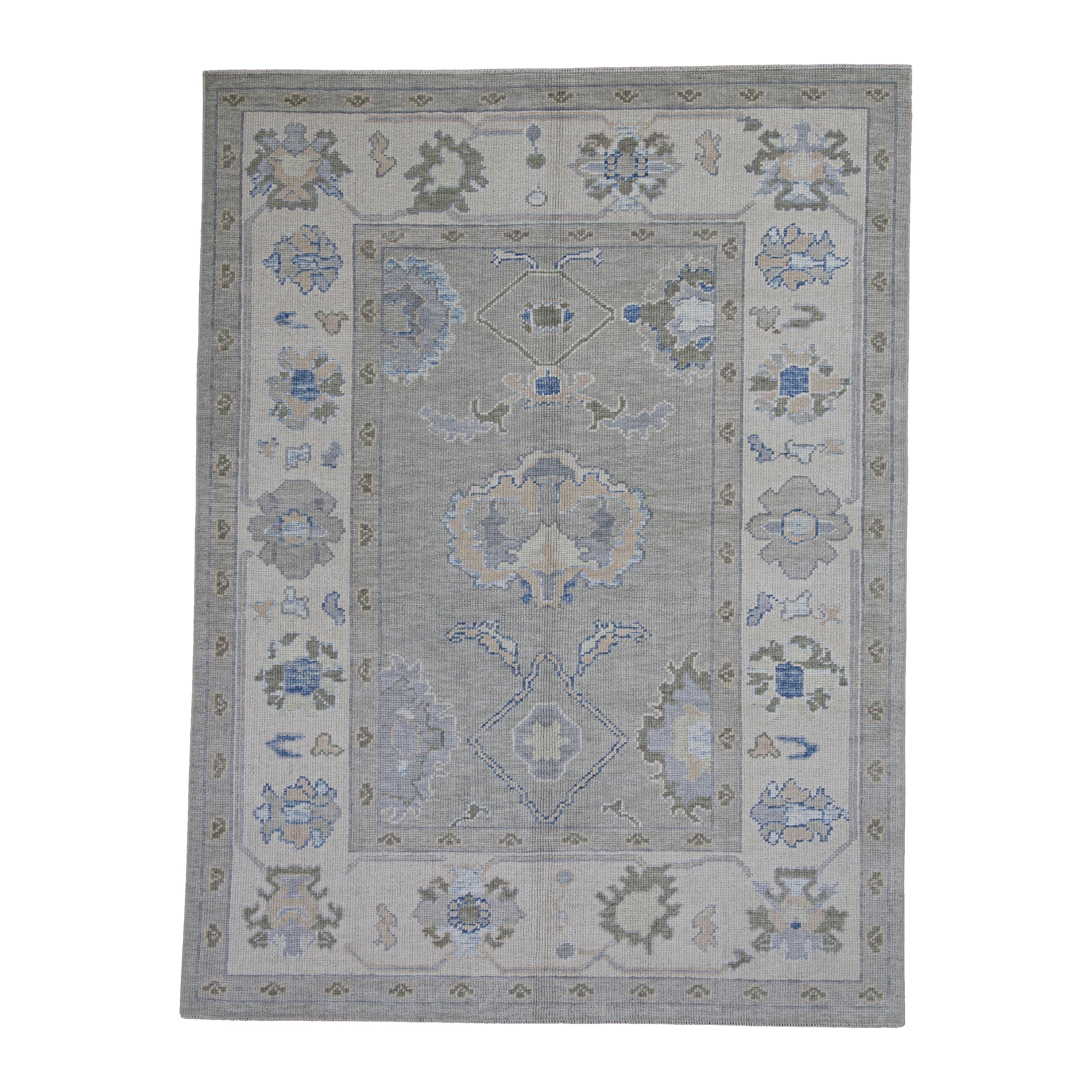 Turkish Oushak Rug Oriental Handmade 5'3" x 7' #11817 For Sale