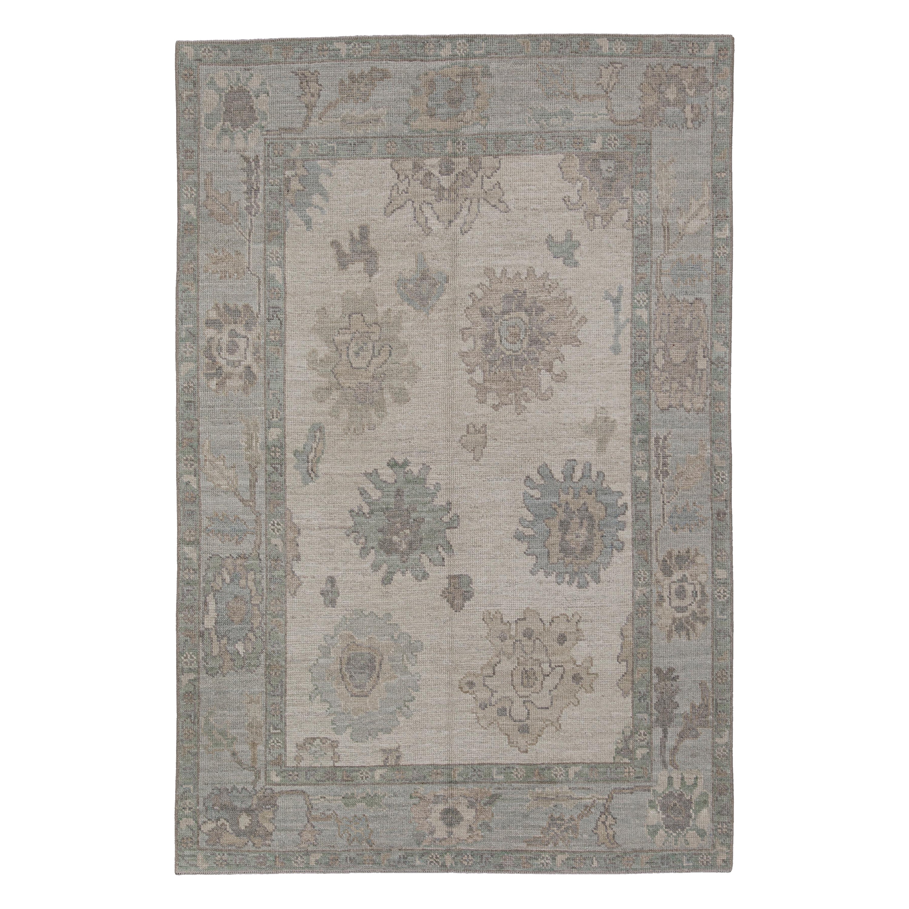 Turkish Oushak Rug Oriental Handmade 5'1" x 7'7" #11702