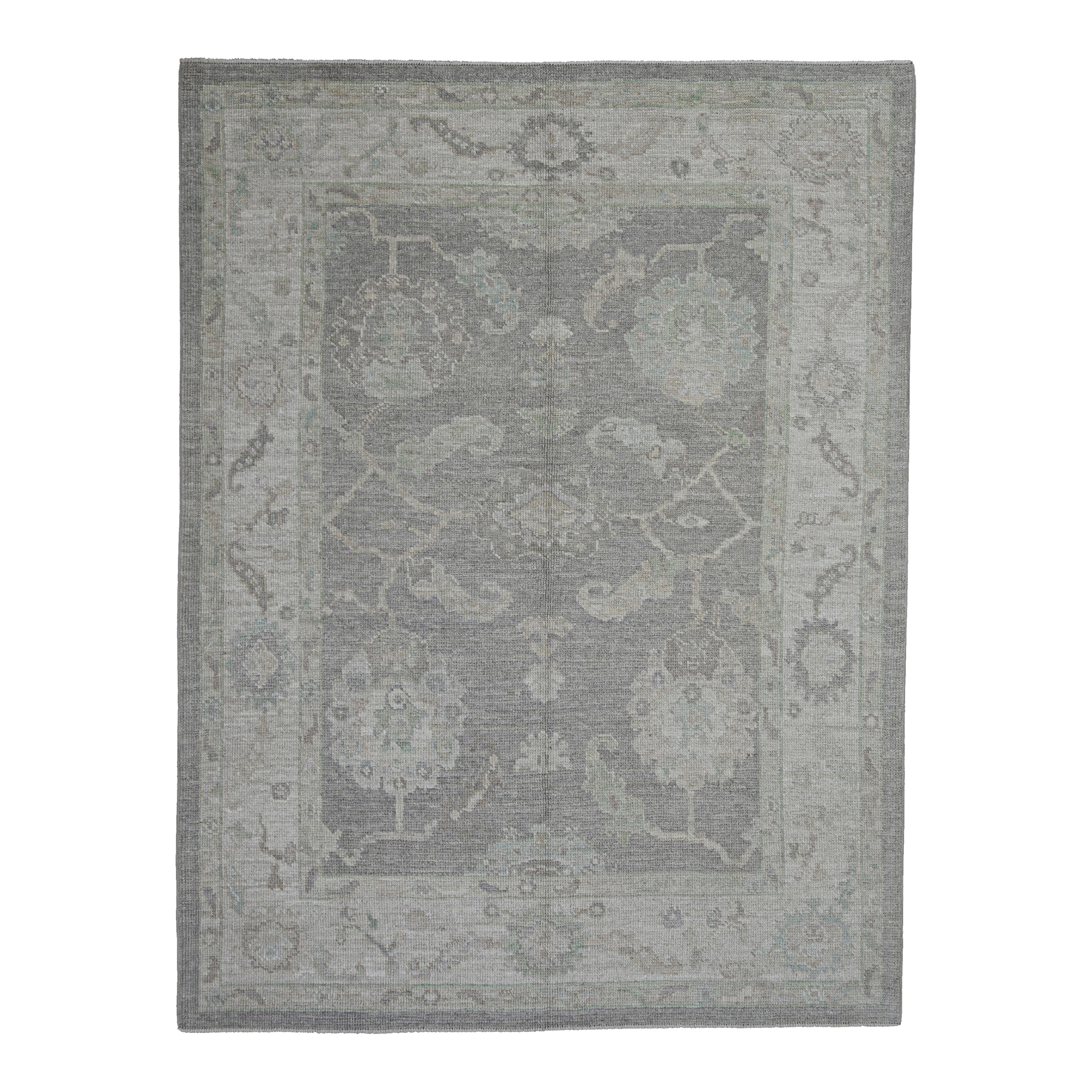 Turkish Oushak Rug Oriental Handmade 5'3" x 6'11" #11799