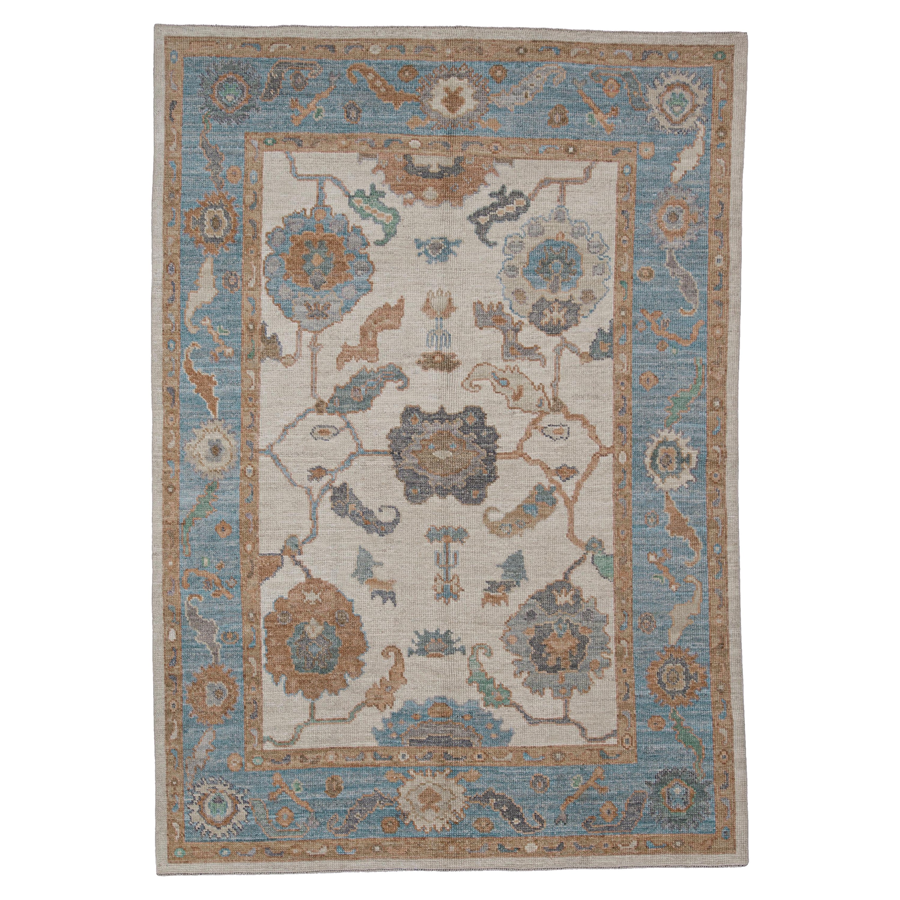 Turkish Oushak Rug Oriental Handmade 5'2" x 7'5" #11685