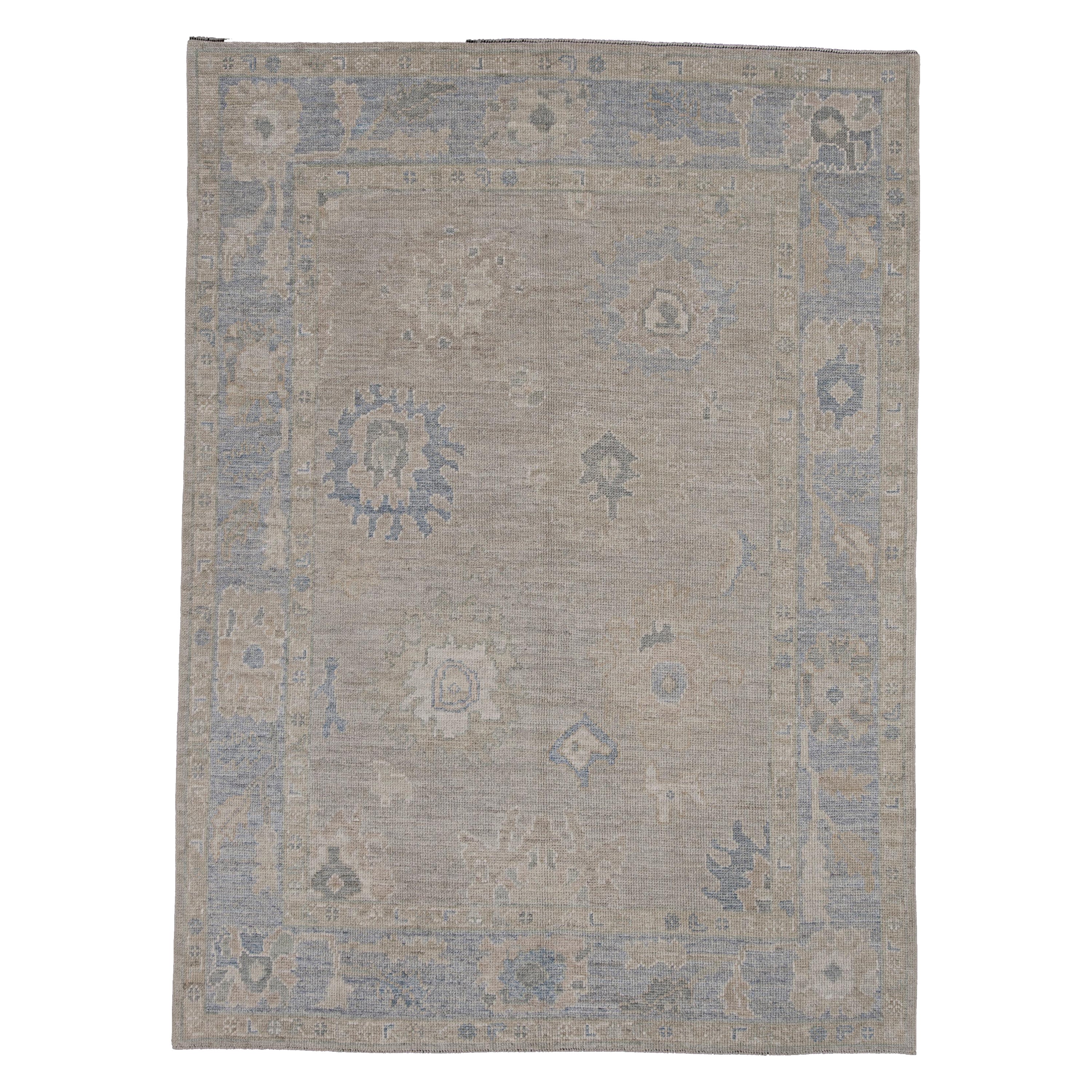 Turkish Oushak Rug Oriental Handmade 5' x 6'10" #11767