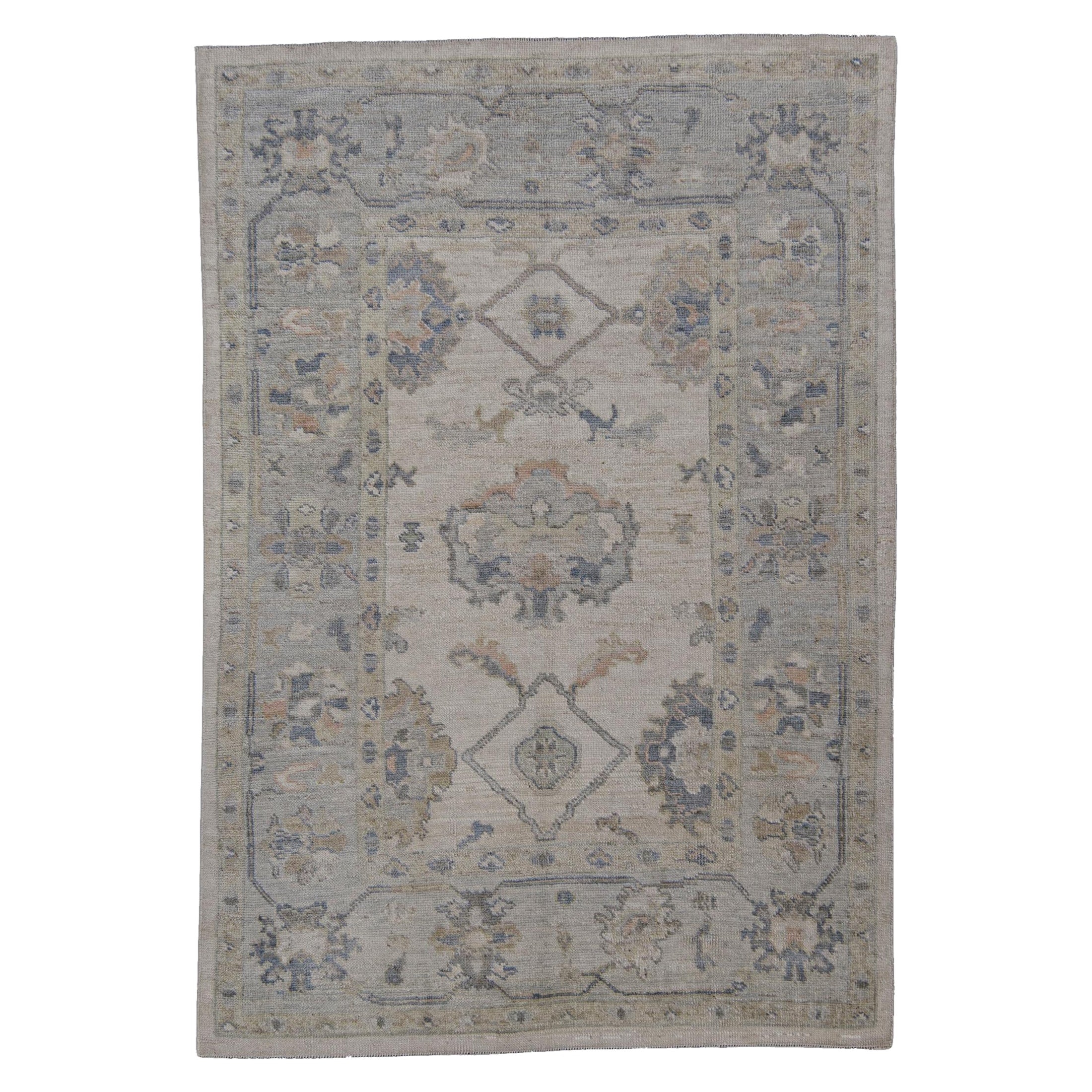 Turkish Oushak Rug Oriental Handmade 4'11" x 7'2" #12193