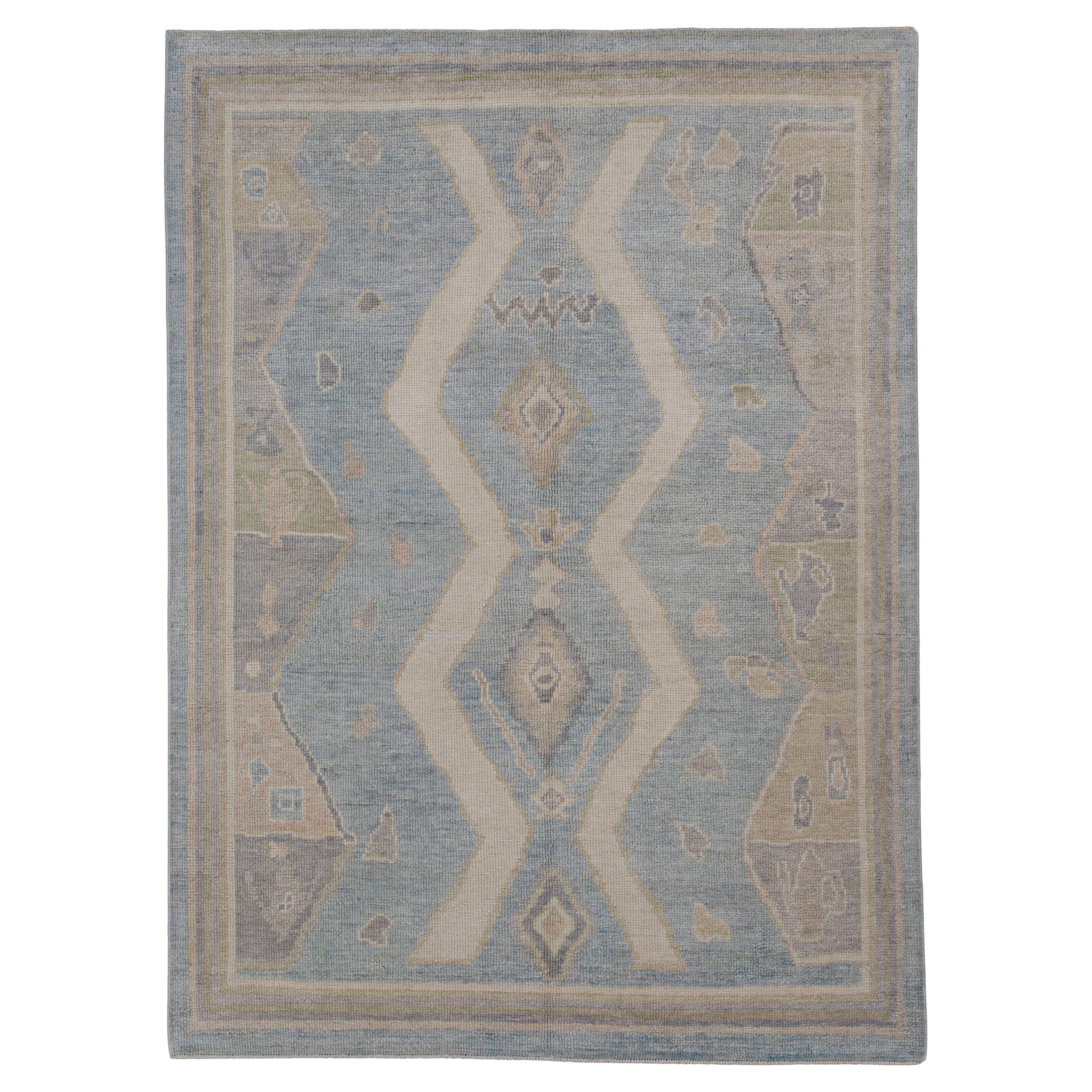 Turkish Oushak Rug Oriental Handmade 5' x 6'10" #12187