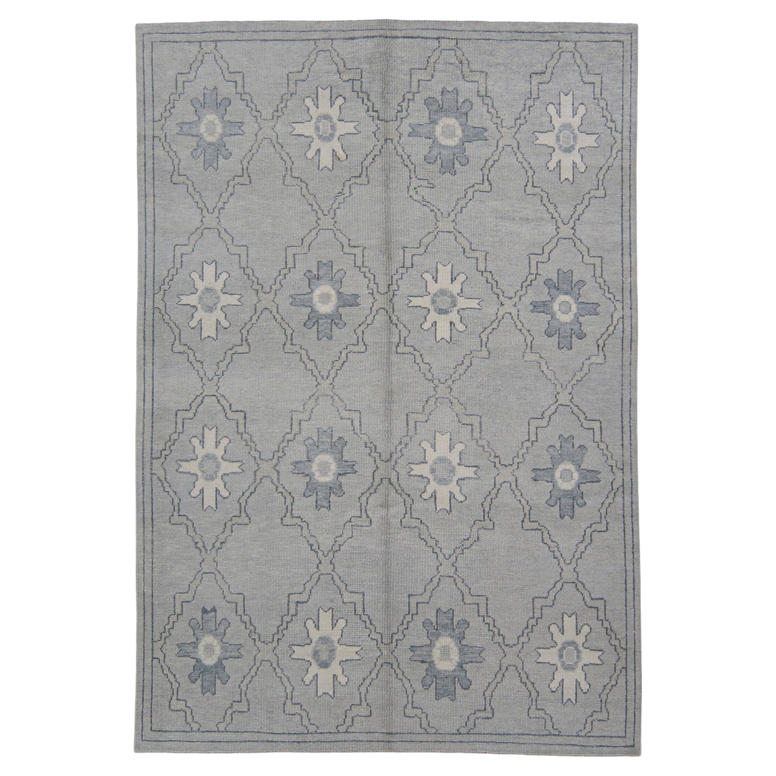 Turkish Oushak Rug Oriental Handmade 6' x 8'8" #11940 For Sale