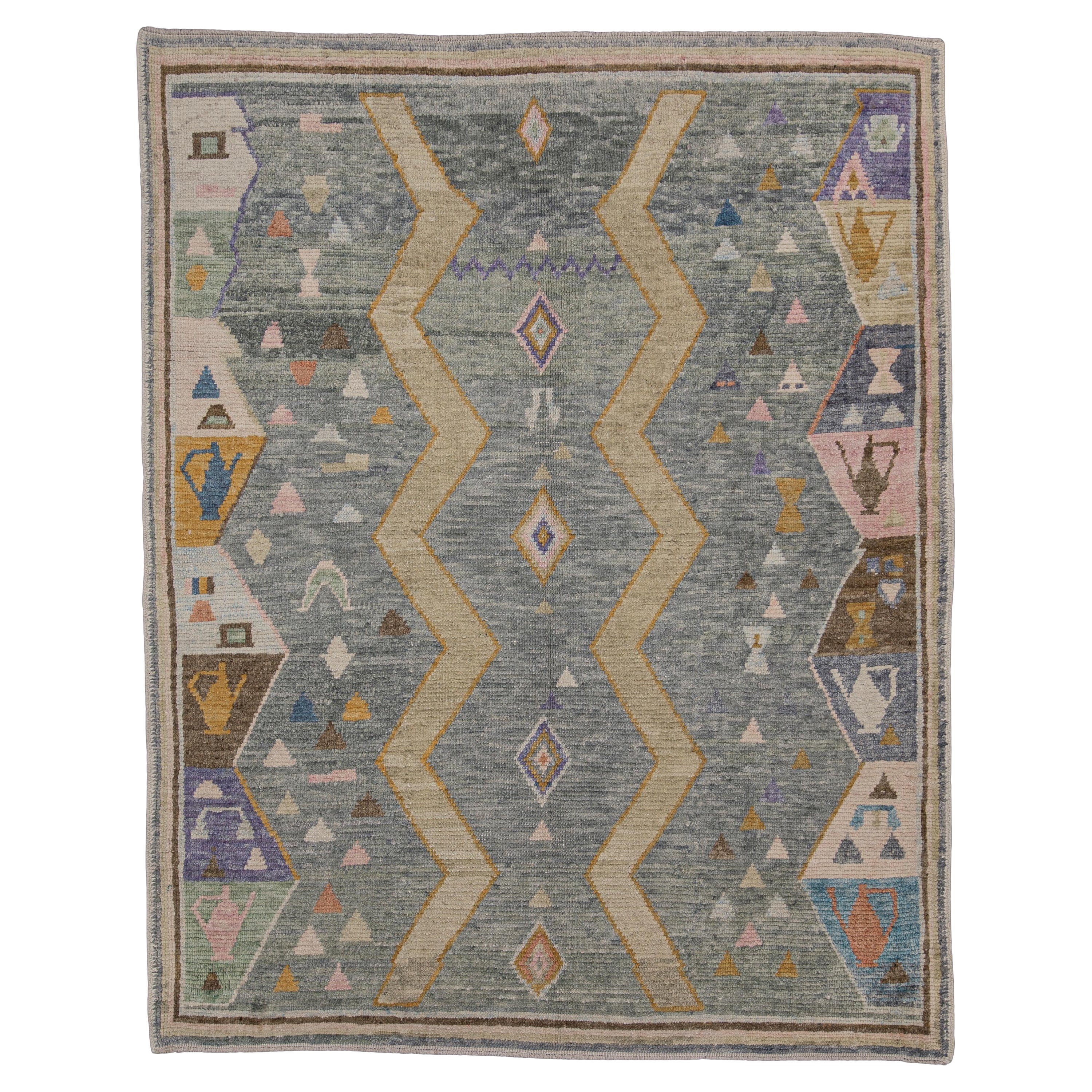 Turkish Oushak Rug Oriental Handmade 5'6" x 6'10" #4574