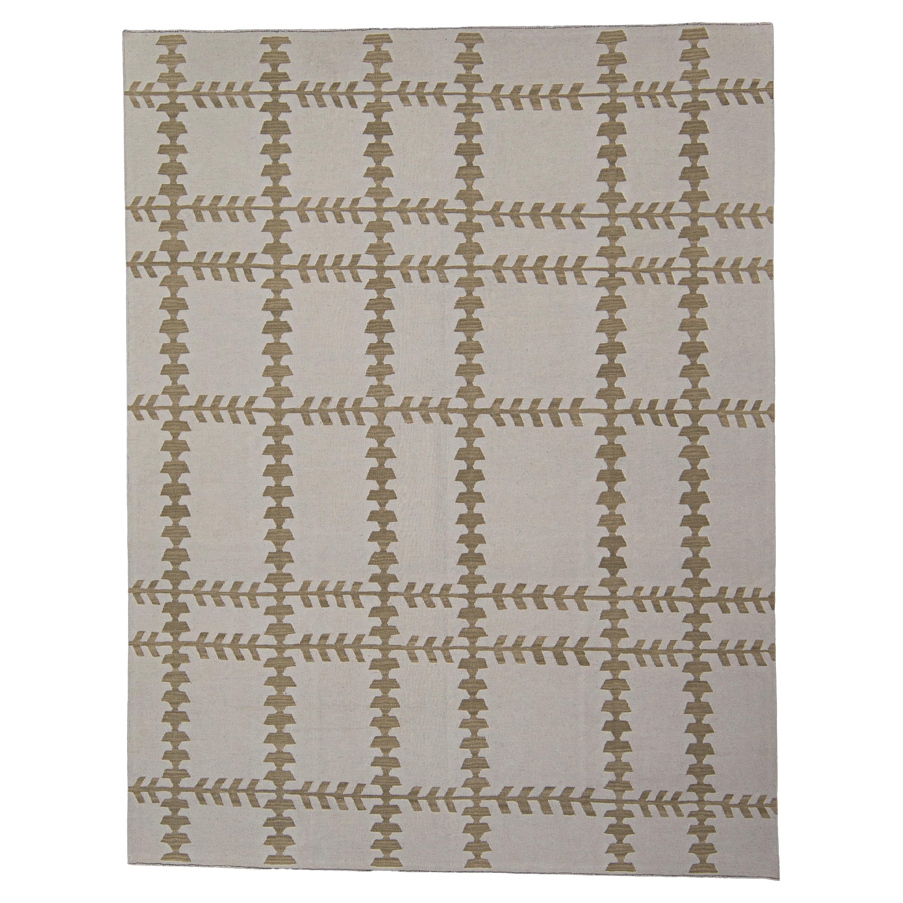 Türkischer Kelim-Teppich Orientalischer handgefertigter Flachgewebe 8' x 10'5" #12214