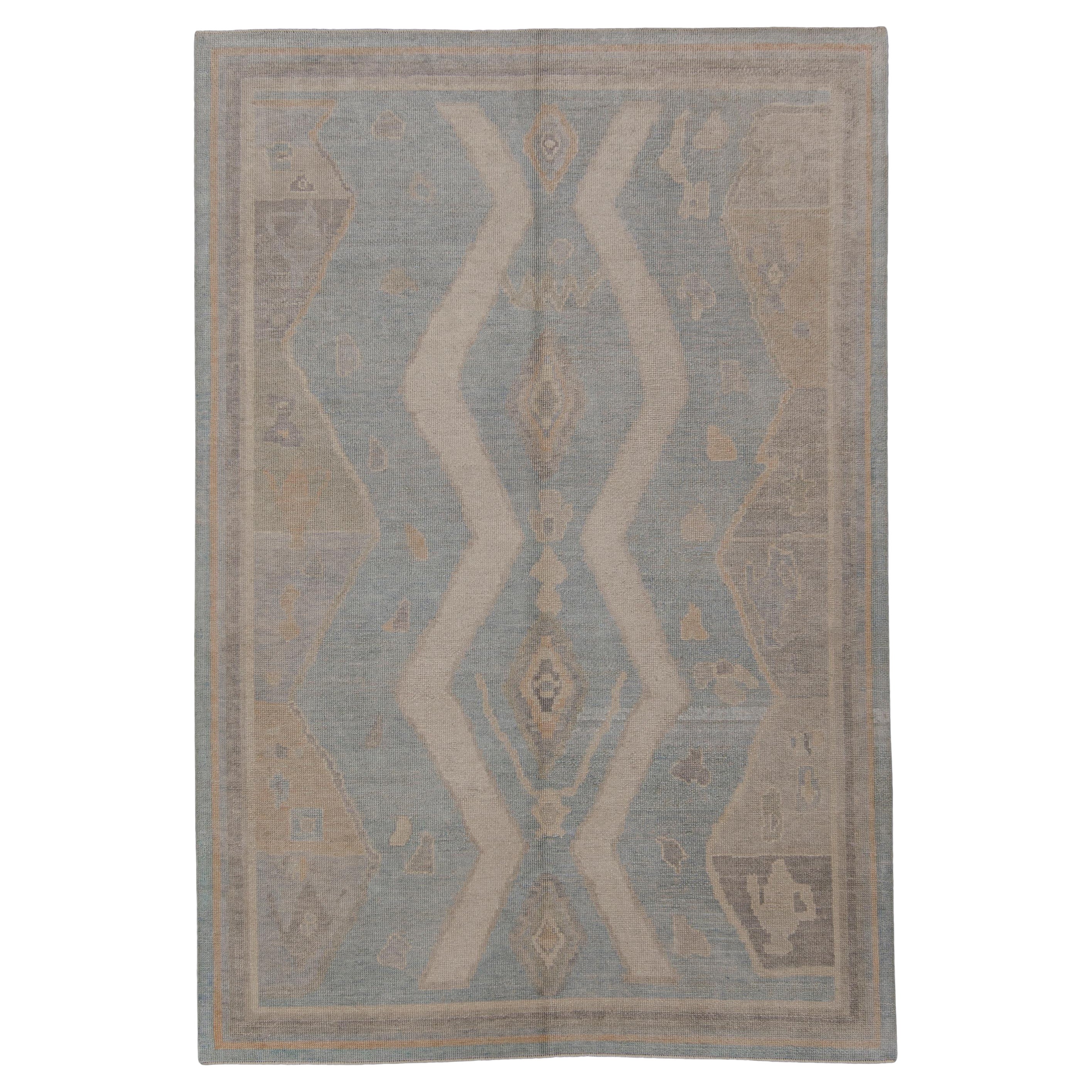 Turkish Oushak Rug Oriental Handmade 6'4" x 9'4" #12072
