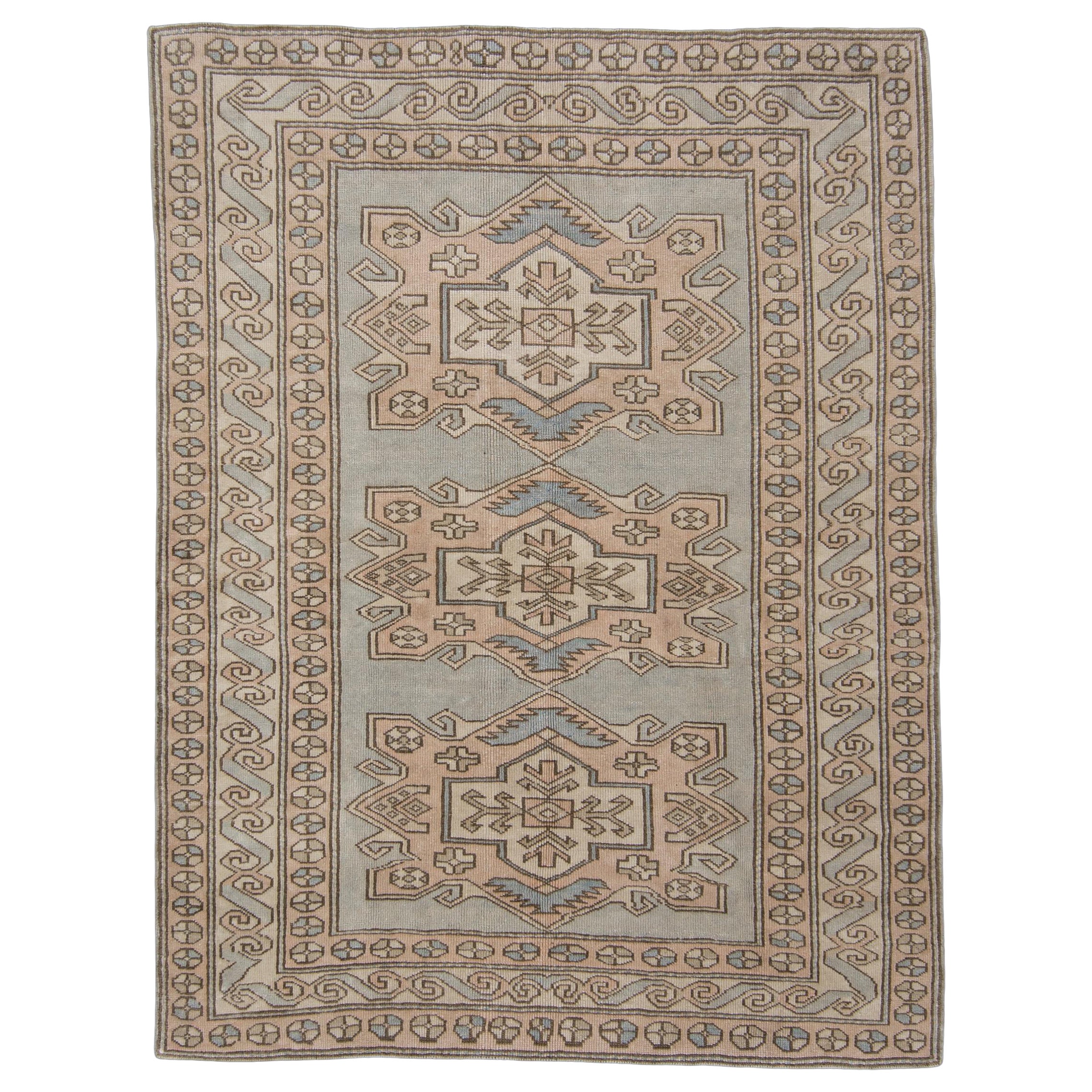 Türkischer Anatolischer Vintage-Teppich Orientalischer handgefertigter Teppich 6' x 7'10" #11977